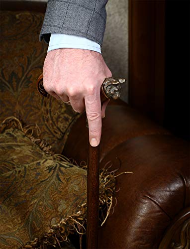 Handmade Wooden Walking Cane Stick Metal Brass Bronze Cat Handle Wooden Shaft for Men & Women stylish collectible 36'' - Image 9