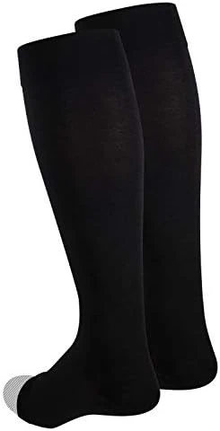NuVein Medical Compression Stockings, 20-30 mmHg Support for Women & Men, Knee Length, Open Toe, Black, Large - Image 4