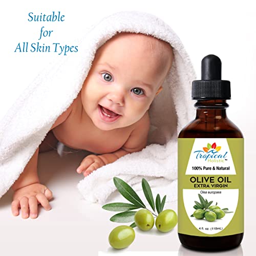 Extra Virgin Organic Olive Oil 4 oz - Cold Pressed Unrefined - Use For Face, Skin, Hair, Dry Scalp, Massage - Image 2
