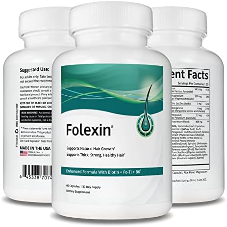 Hair Growth Support Supplement for Women & Men with Biotin, Vitamin B6 & Other Hair Vitamins for Thicker Hair Growth & Hair Health Support. 60 Capsules - Image 2