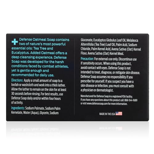 Defense Soap All Natural Tea Tree Bar Soap, 3 Bar Variety Pack - Original, Peppermint, Oatmeal - Image 9