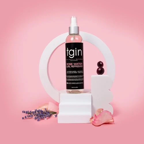 tgin Rose Water Curl Refresher for Curly, Coily, and Wavy Hair, with Acai Berries, Moisturizes and Soothes Dry Hair and Scalp, Braids, Protective Styles, and Locs, 8 fl oz - Image 6