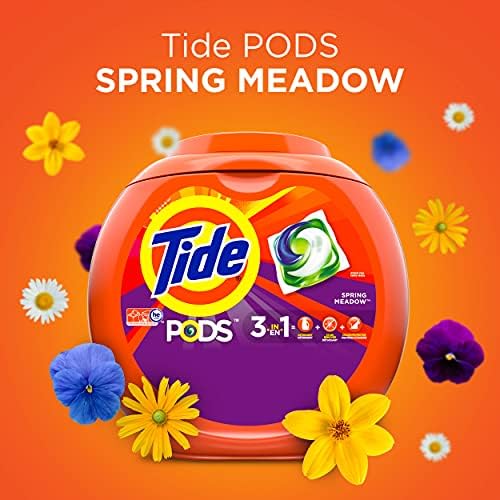 Tide PODS Laundry Detergent Soap PODS, High Efficiency (HE), Spring Meadow Scent, 96 Count - Image 5