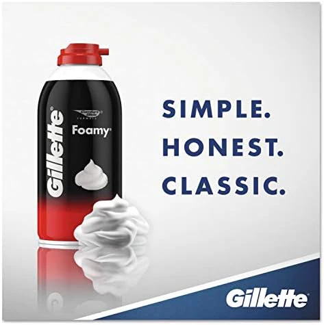 Gillette 14501 Foamy Shave Cream, Original Scent, 2 oz Aerosol, 48/Carton - Image 3