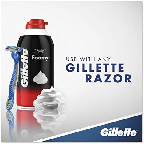 Gillette 14501 Foamy Shave Cream, Original Scent, 2 oz Aerosol, 48/Carton - Image 5