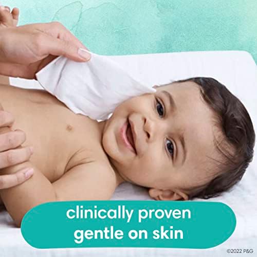 Pampers Baby Wipes Aqua Pure, 99% water-based wipes, Hypoallergenic and Unscented Infant Wipe, 448 Total (8 Flip-Top Packs) - Image 6