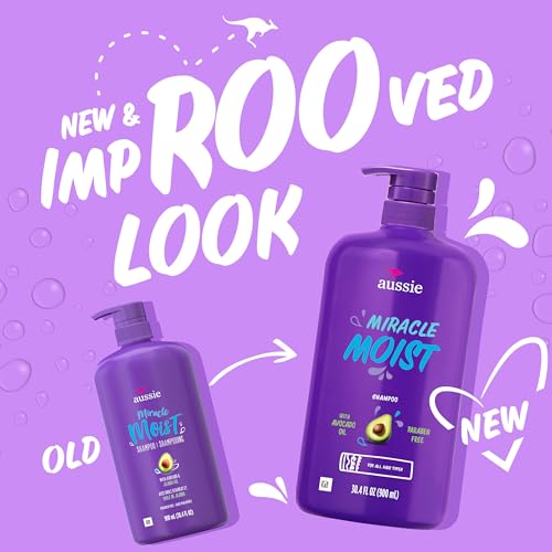 Aussie Paraben-Free Miracle Moist Shampoo with Avocado & Jojoba for Dry Hair, 30.4 Fluid Ounce, (Pack of 4) - Image 2