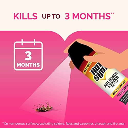 Hot Shot Ant, Roach And Spider Killer 2-17.5 Ounce Aerosol Cans, Fresh Floral Scent, Twin Pack - Image 13