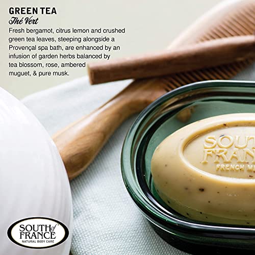 South Of France Natural Body Care Triple Milled Large 6OZ Bar Soap (Green Tea, 4 Bars) - Image 4