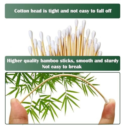 500 PCS 6" Long Cotton Swabs with Bamboo Handle for Makeup, Gun Cleaning or Pets Care - Image 3
