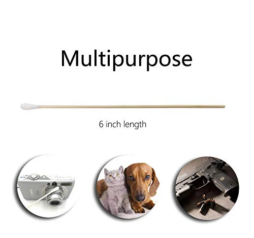 500 PCS 6" Long Cotton Swabs with Bamboo Handle for Makeup, Gun Cleaning or Pets Care - Image 5