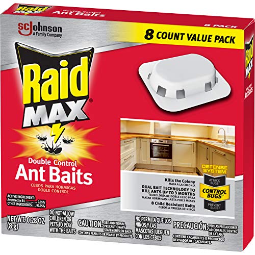 Raid Max Double Control Ant Baits, Household Use Defense System to Control Bugs, Dual Bait Technology 0.28 Ounce (Pack of 2) - Image 5