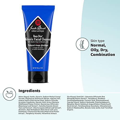 Jack Black - Deep Dive Glycolic Facial Cleanser, Clay-Based Cleanser, PureScience Formula, Facial Cleanser and Mask, Recommended for Normal, Dry, or Oily Skin, Glycolic Acid - Image 2