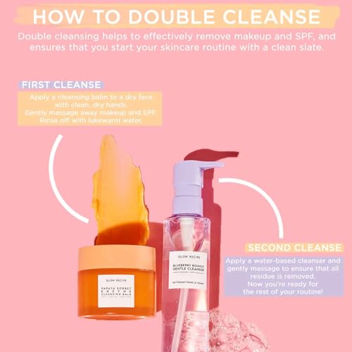 Glow Recipe Blueberry Bounce Exfoliating Face Wash, Travel Size - Foaming Facial Cleanser, Makeup Remover & Clarifying Mask - Hydrating Hyaluronic Acid & Gentle AHA for Sensitive Skin - Vegan, 30ml - Image 8