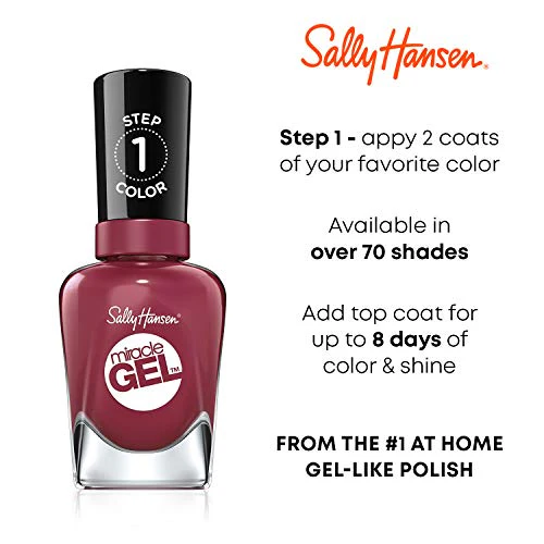 Sally Hansen Miracle Gel Nail Polish, Shade Purplexed #579 (Pack of 2) - Image 3