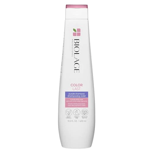 Biolage Color Last Purple Shampoo |Neutralizes Brass & Unwanted Yellow Tones |With Fig & Orchid |For Color Treated Hair |Paraben-Free |Vegan