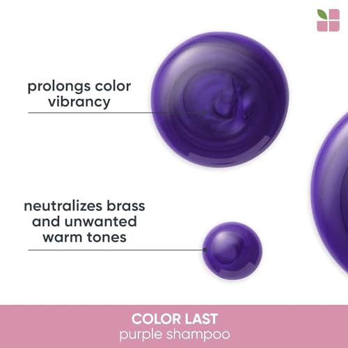 Biolage Color Last Purple Shampoo |Neutralizes Brass & Unwanted Yellow Tones |With Fig & Orchid |For Color Treated Hair |Paraben-Free |Vegan - Image 3