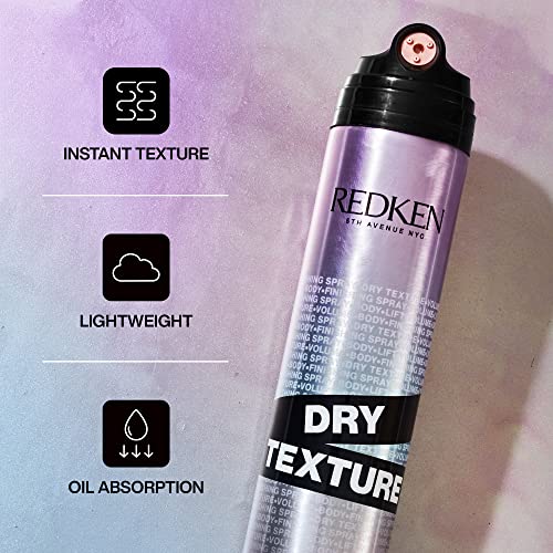 Redken Dry Texture Hairspray For All Hair Types - Lightweight Volumizing Spray, Airy and Beachy Texture, Medium Hold - Image 2