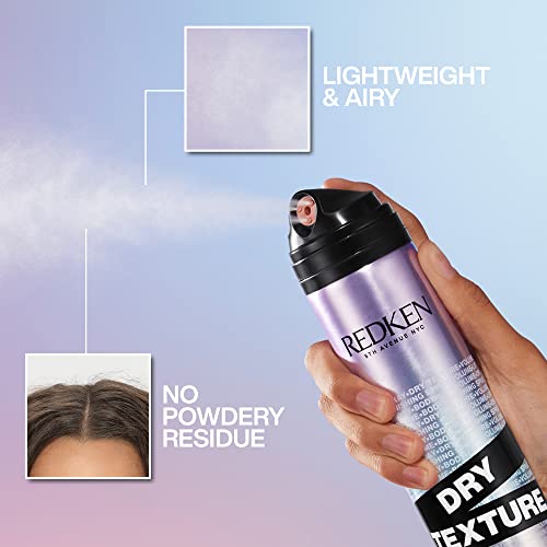 Redken Dry Texture Hairspray For All Hair Types - Lightweight Volumizing Spray, Airy and Beachy Texture, Medium Hold - Image 4