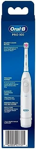 Oral-B Pro 100 3D White, Battery Powered Electric Toothbrush, White - Image 3