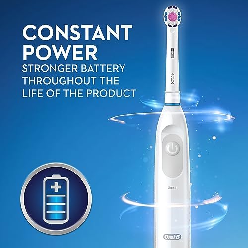 Oral-B Pro 100 3D White, Battery Powered Electric Toothbrush, White - Image 4