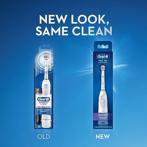 Oral-B Pro 100 3D White, Battery Powered Electric Toothbrush, White - Image 7