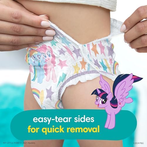 Pampers Easy Ups Pull On Training Pants My Little Pony, 2T-3T, 140 Count with Sensitive Water Based Baby Wipes 4X Pop-Top Packs (336 Count) - Image 3