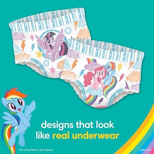 Pampers Easy Ups Pull On Training Pants My Little Pony, 2T-3T, 140 Count with Sensitive Water Based Baby Wipes 4X Pop-Top Packs (336 Count) - Image 4