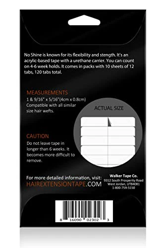 No Shine by BEAUTIFY Hypoallergenic Double Sided Hair Extension Tape, 4 cm x 0.8 cm, 120 Pre-Cut Tabs, One Color - Image 2