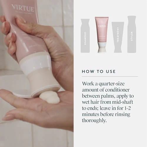 Virtue Smooth Conditioner for Frizz Control for Curly Hair, Sulfate Free, Safe for All Hair Types, Color Safe - Image 8