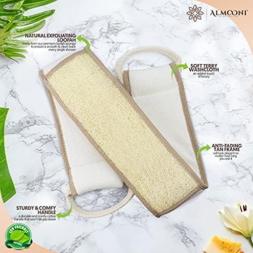 Almooni Natural Egyptian Loofah Back Scrubbers for Use in Shower, Exfoliating Natural Loofah Back Scrubber for Shower for Men and Women to Clean Your Back Deeply - 1 Count (1 Pack) - Image 2