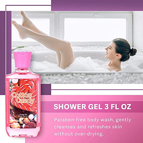 Cotton Candy Bath & Body Care Travel Set, Home Spa Gift Set Includes Body Lotion, Shower Gel, and Fragrance Mist, Personal Body Care Travel Set, Birthday Mother's Valentine's Day Gifts - Image 5