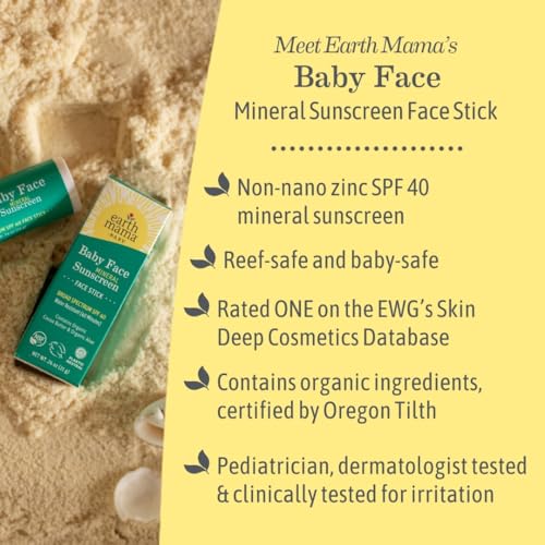 Earth Mama Baby Face Mineral Sunscreen Stick & Lotion Set, SPF 40 | Reef Safe, Non-Nano Zinc, Contains Organic Cocoa Butter, Shea Butter, Aloe & Calendula | Babies, Kids & Family - Image 4