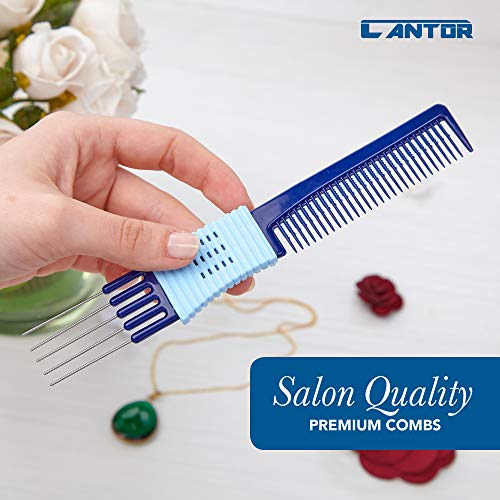 Lift Teasing Comb and Hair Pick – 5 Pack, Five Stainless Still Lifts - Chemical and Heat Resistant Detangler Gripper Comb – Anti Static Comb For All Hair Types – By Cantor - Image 4