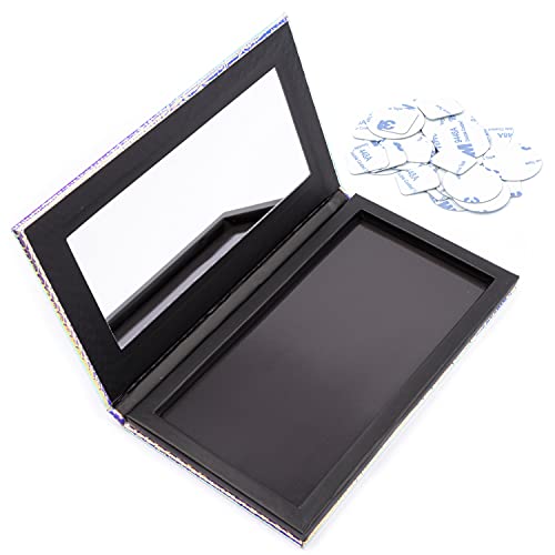 Allwon Magnetic Palette Mermaid Empty Makeup Palette with Mirror and 20Pcs Adhesive Empty Palette Metal Stickers for Eyeshadow Lipstick Blush Powder - Image 2
