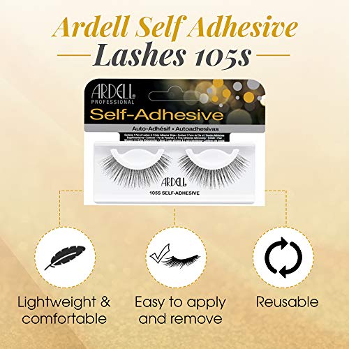 Ardell False Eyelashes Self-Adhesive 105S, Faux Mink Lashes Natural Look Strip Lash, Eye Makeup, Reusable, 4 Pack - Image 3