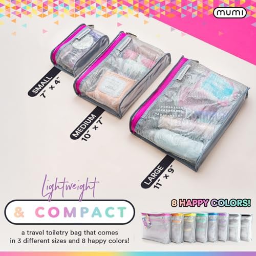 MUMI Travel Toiletry Bag Set 3 Water-Resistant Bags for Toiletries, Makeup, Shaving Essentials, Portable Organizer for Men & Women, Perfect for Travel Essentials - Image 8