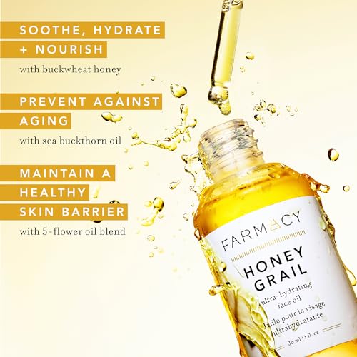 Farmacy Hydrating Face Oil - Honey Grail Nourishing Oil for Skin & Hair - Infused with Sea Buckthorn Oil, Rosehip Oil & Buckwheat Honey to Moisturize & Maintain a Healthy Skin Barrier (30ml) - Image 2