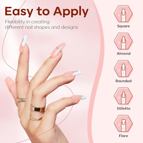 Modelones Poly Nail Gel Kit 30ml 2PCS With Slip Solution Extension Builder Enhancement Professional Starter Kit All-in-One Nail Technician French Kit - Image 8