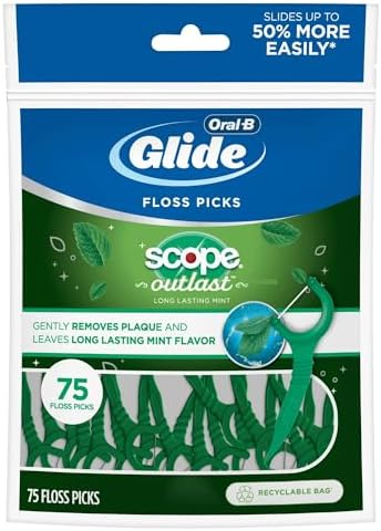 Oral-B Complete Glide Dental Floss Picks Plus Scope Outlast, Long Lasting Mint, 75 Dental Floss Picks, Pack of 6 | ?? Exclusive - Image 8