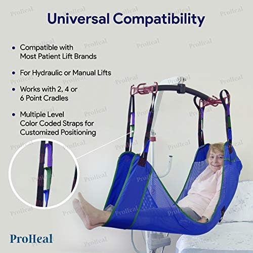 ProHeal Universal Full Body Lift Sling, Large, 56" x 41.5" - Solid Fabric Polyester Slings for Patient Lifts - Compatible with Hoyer, Invacare, McKesson, Drive, Lumex, Joerns and More - Image 4