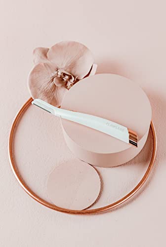 Finishing Touch Flawless Dermaplane Glo Lighted Facial Exfoliator - Non-Vibrating and Includes 6 Replacement Heads, White/Rose Gold - Image 5