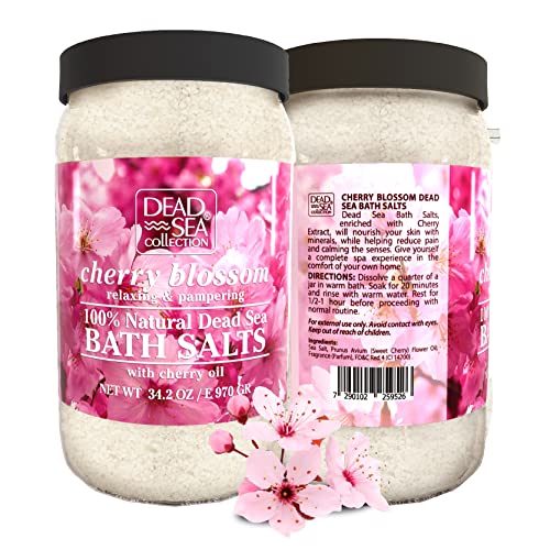 Dead Sea Collection Bath Salts with Cherry Blossom – Pure Dead Sea Salt and Sweet Cherry Oil - Nourishing Soothing and Relaxing Skin and Muscle – 34.2 Oz - Image 8