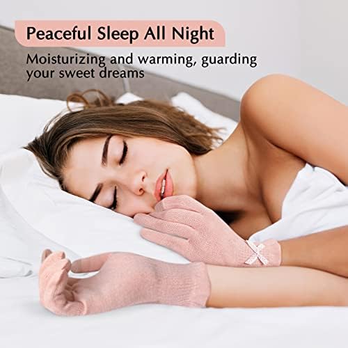 Evridwear Moisturizing Gloves for Sleeping, Cotton Gloves with Touchscreen Fingers for Dry Hands, Eczema Gloves Overnight UV Protection Gloves for Women(6 Pairs L/XL, Light Weight Pink Color) - Image 7