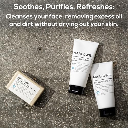 MARLOWE. No. 121 Facial Cleanser 6 oz, Daily Mens Face Wash with Natural Extracts & Antioxidants, Soothes, Purifies, Refreshes, Thick Lather, Fresh Woodsy Scent - Image 3