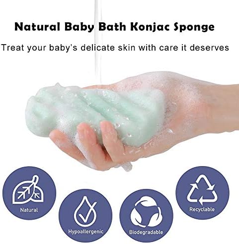 3 Pcs Konjac Bath Sponge for Kids, Babys, Infant, Toddler, 100% All Natural KONJAC Shower Body Sponges, 3 Colors and Extra Large Size, Safe for Oily, Dry, Combination or Sensitive Skin - Image 3