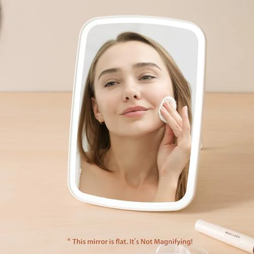 Rechargeable Makeup Mirror with Lights, Portable Travel Lighted Vanity Mirror, Dimmable Touch Screen Tabletop LED Make up Mirror - Image 5