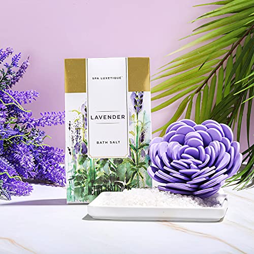 Spa Gift Basket, Spa Luxetique Lavender Spa Kit for Women - 12 Pcs Lavender Scented Spa Gift Set, Home Spa Set with Essential Oil, Bubble Bath, Bath Salts, Body Scrub, Mothers Day Gifts for Mom - Image 8