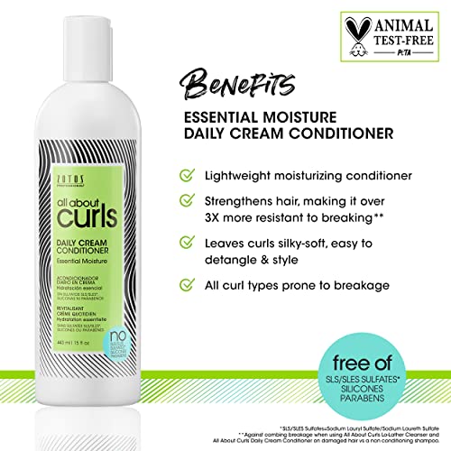 All About Curls Daily Cream Conditioner Essential Moisture for All Curly Hair Types | Strengthens | 3X Resistance to Breaking | Cruelty-Free & Sulfate-Free (2 sizes) - Image 2