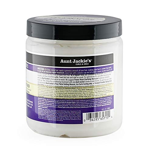 Aunt Jackie's Grapeseed Style and Shine Recipes Rescued Thirst Quenching Hair Recovery Conditioner Repair Treatment, Seals in Moisture, 15 oz - Image 2
